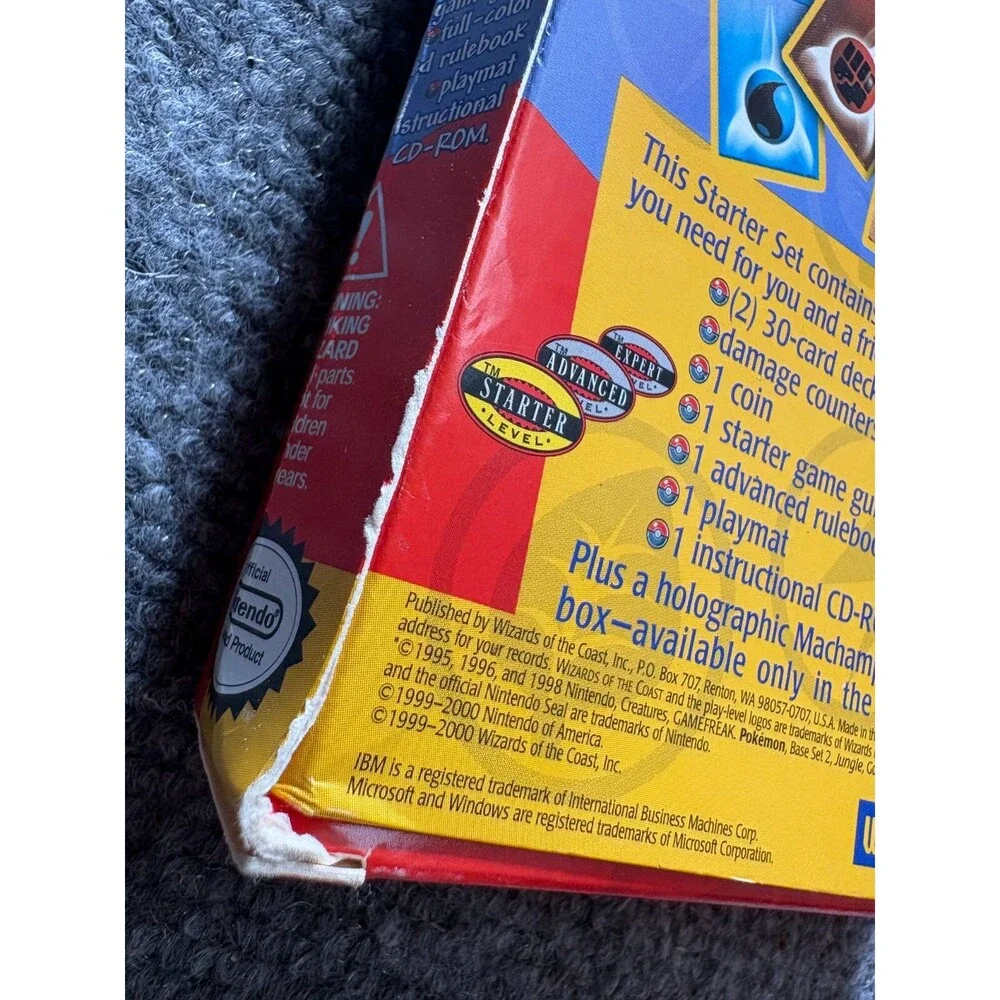 POKEMON  2 BASE SET TRADING CARD GAME STARTER SET BOX Instruction Book EMPTY VTG